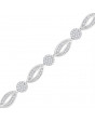 Marquise and Round Design Pave Set Bracelet in 9ct White Gold